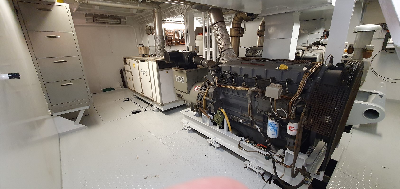 Engine room - Generators  1x 150 / 1 x 125 / 1 x 15 kVA and shore connection.